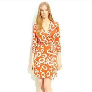 Diane Von Furstenberg orange wrap dress